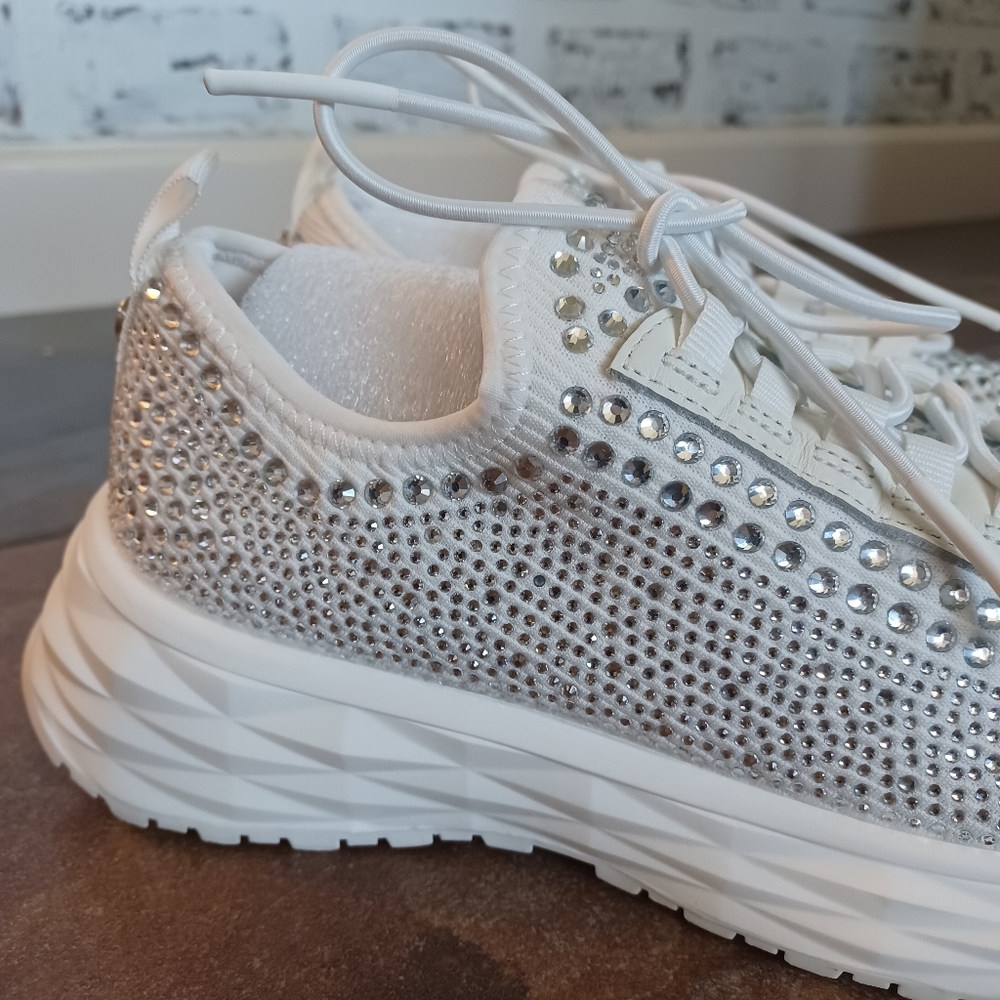 Steve Madden White Crystal Sneakers Brand New - Picture 5 of 16